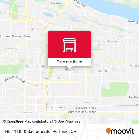 NE 111th & Sacramento map