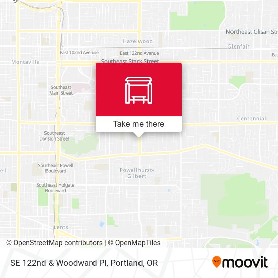 SE 122nd & Woodward Pl map