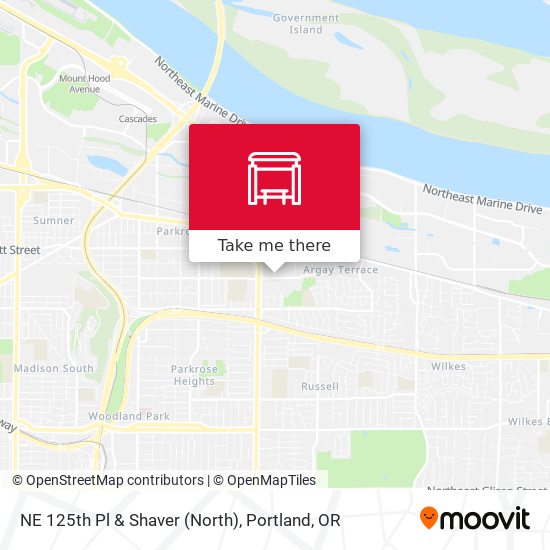 NE 125th Pl & Shaver (North) map