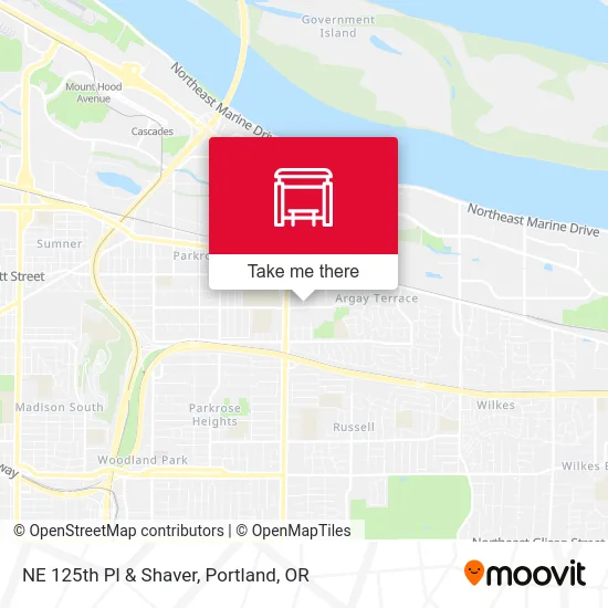 NE 125th Pl & Shaver map