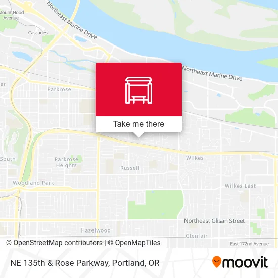 NE 135th & Rose Parkway map