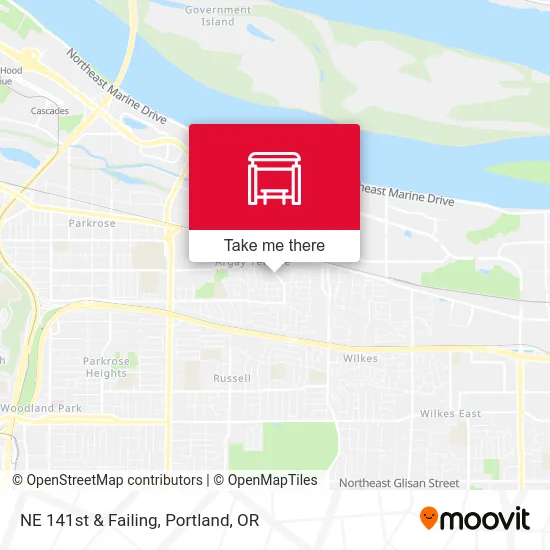 NE 141st & Failing map