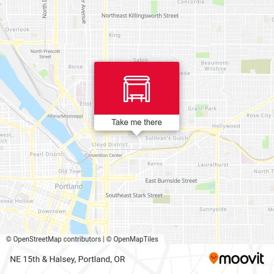 NE 15th & Halsey map