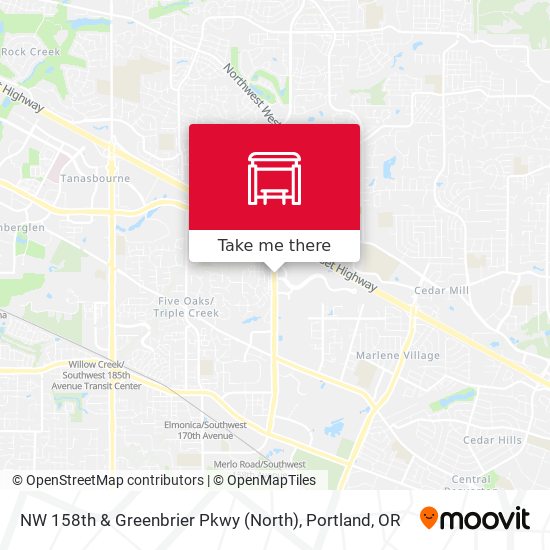 NW 158th & Greenbrier Pkwy (North) map