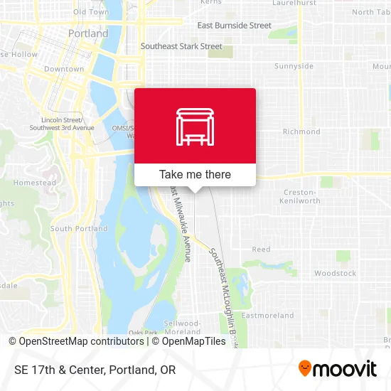SE 17th & Center map