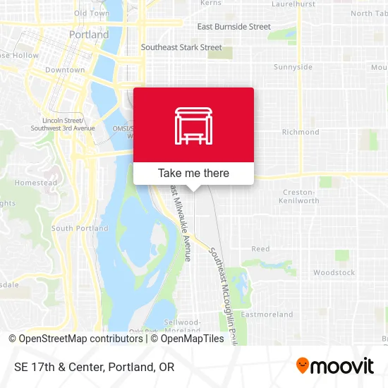 SE 17th & Center map