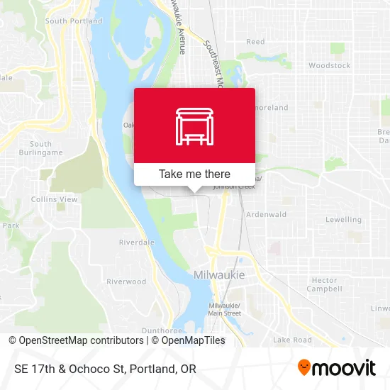 SE 17th & Ochoco St map