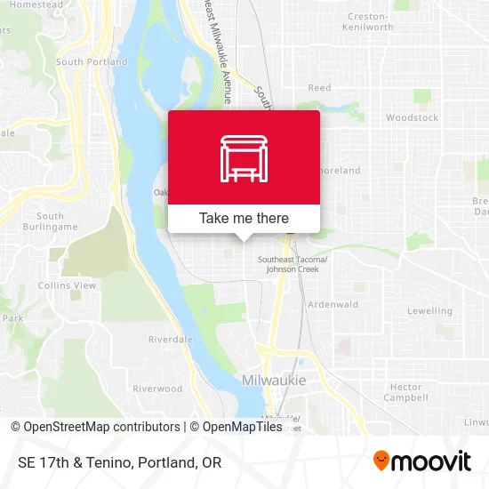 SE 17th & Tenino map