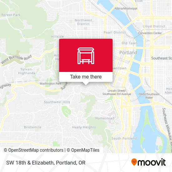 SW 18th & Elizabeth map
