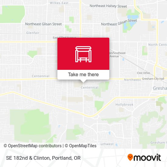 SE 182nd & Clinton map