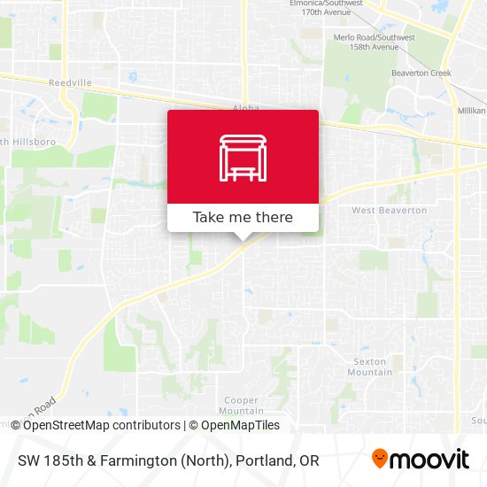 SW 185th & Farmington (North) map