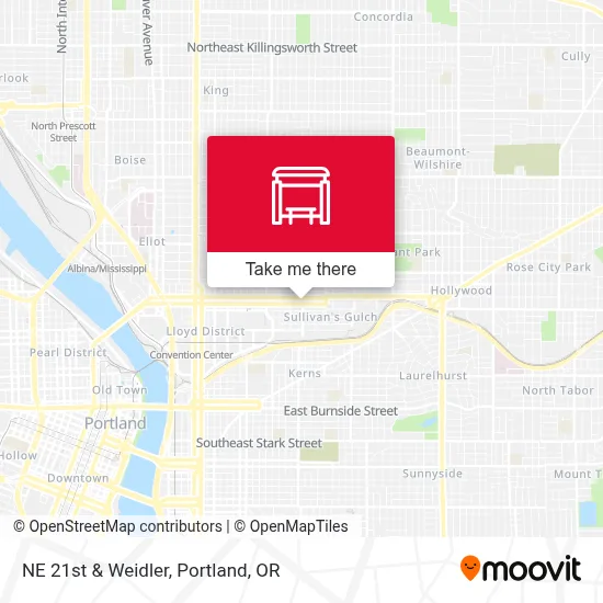 NE 21st & Weidler map