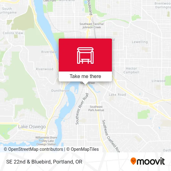 SE 22nd & Bluebird map