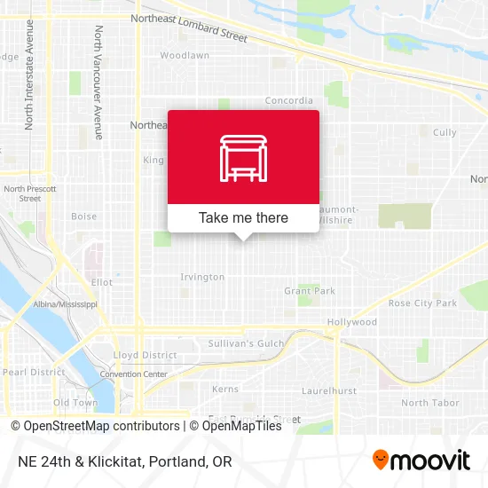 NE 24th & Klickitat map