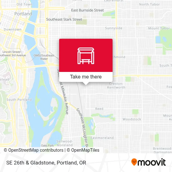 SE 26th & Gladstone map