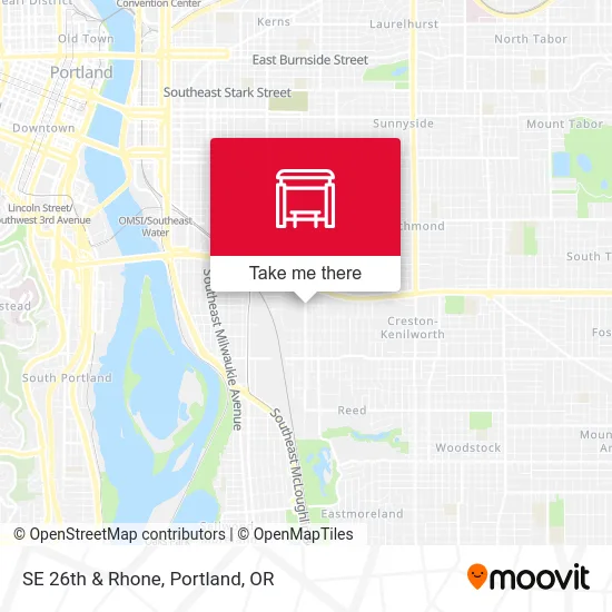 SE 26th & Rhone map