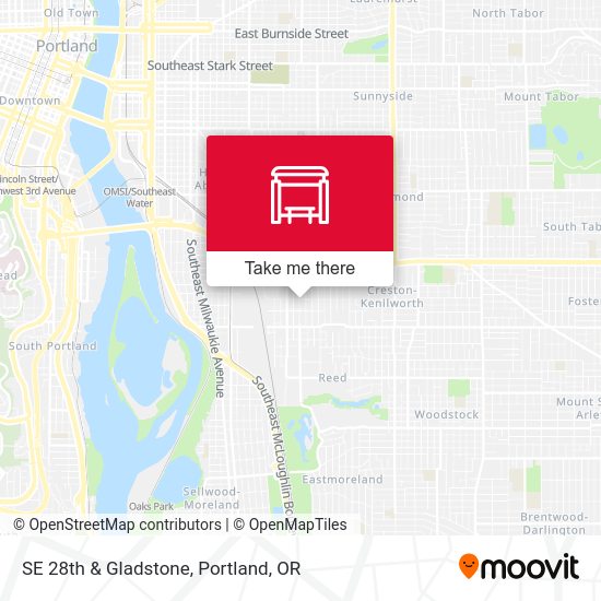 SE 28th & Gladstone map