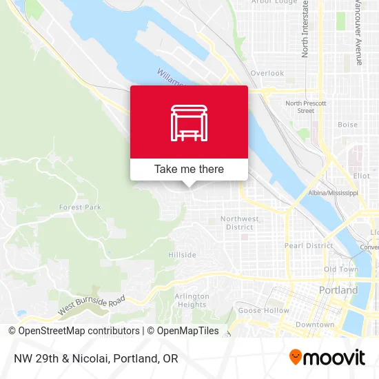 NW 29th & Nicolai map