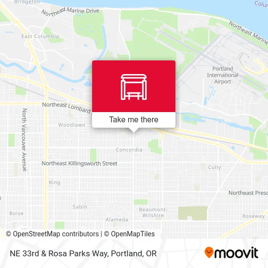 Mapa de NE 33rd & Rosa Parks Way