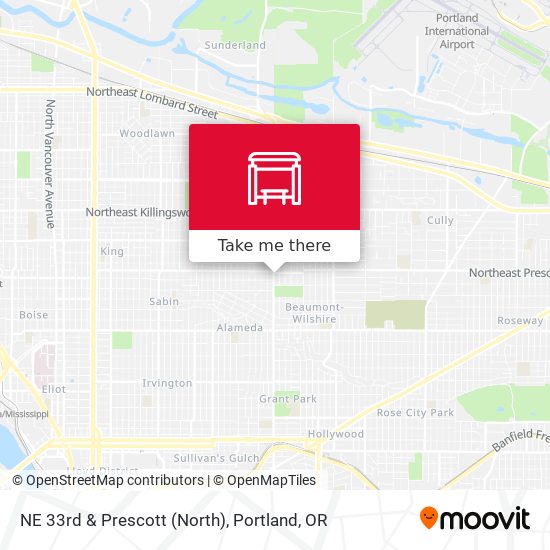 NE 33rd & Prescott (North) map