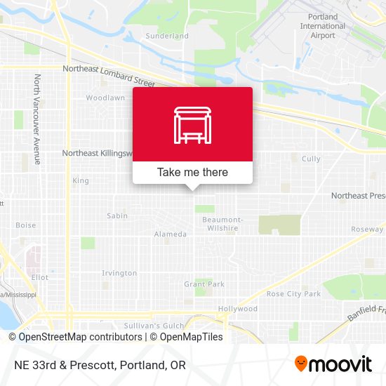 NE 33rd & Prescott map