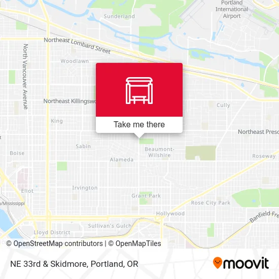 NE 33rd & Skidmore map