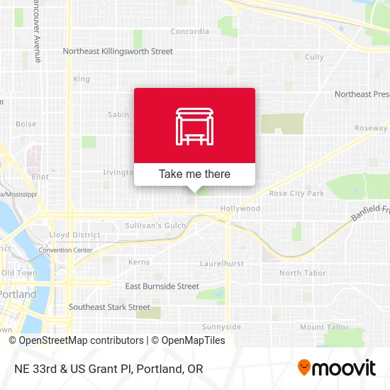 NE 33rd & US Grant Pl map