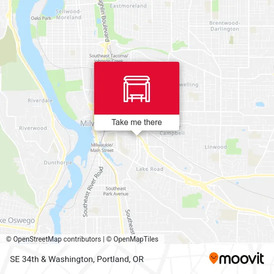 SE 34th & Washington map