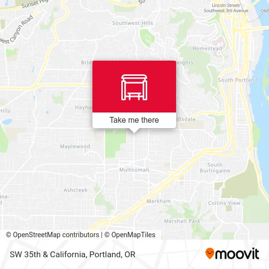 SW 35th & California map