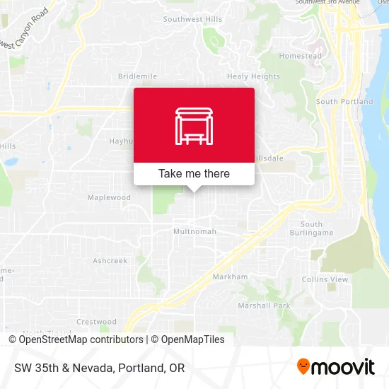 SW 35th & Nevada map