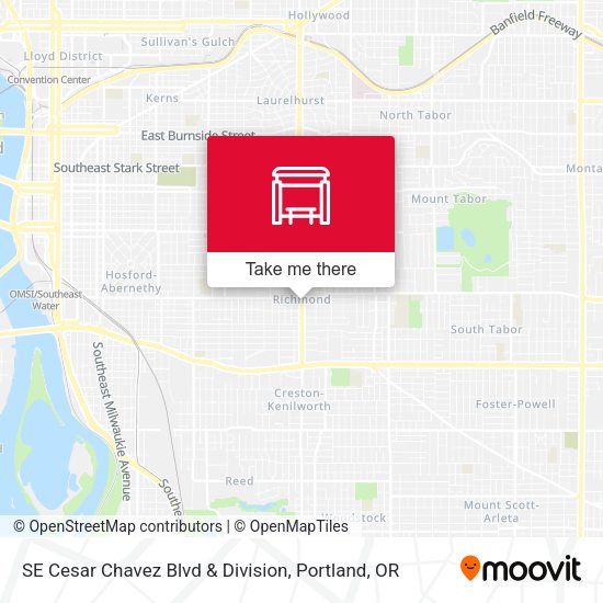SE Cesar Chavez Blvd & Division map