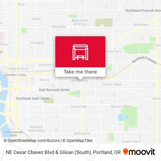 NE Cesar Chavez Blvd & Glisan (South) map