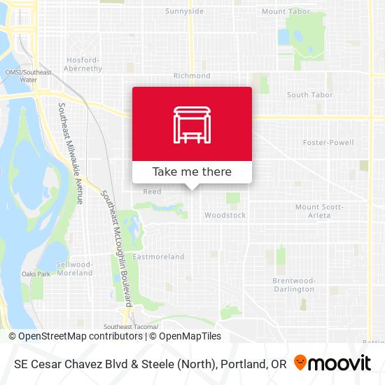 Mapa de SE Cesar Chavez Blvd & Steele (North)