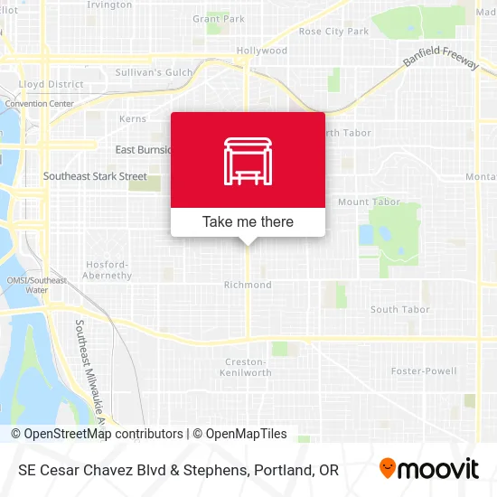 SE Cesar Chavez Blvd & Stephens map