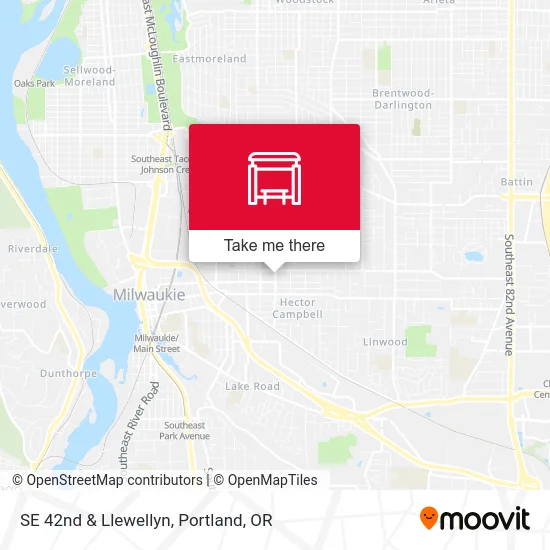 SE 42nd & Llewellyn map