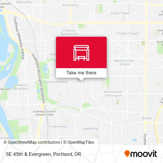 SE 45th & Evergreen map