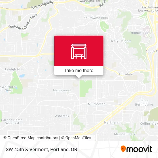 SW 45th & Vermont map