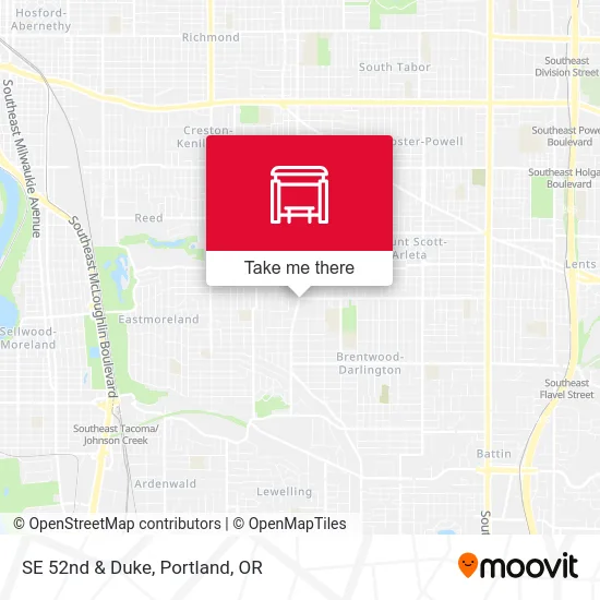 Mapa de SE 52nd & Duke