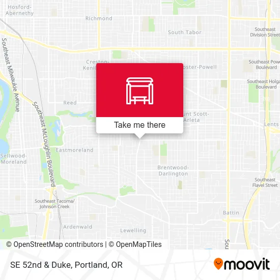 SE 52nd & Duke map