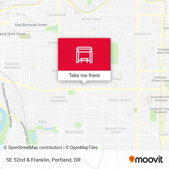 SE 52nd & Franklin map