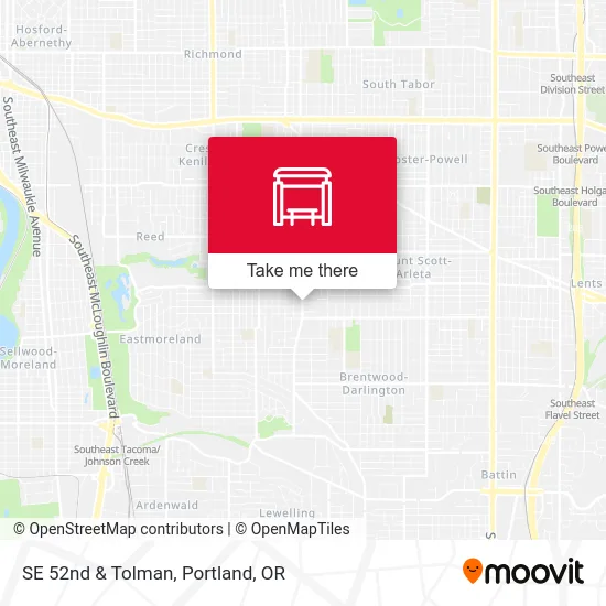 Mapa de SE 52nd & Tolman