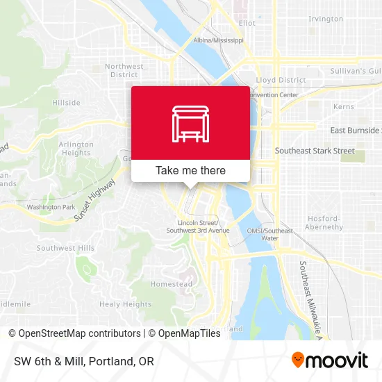 Mapa de SW 6th & Mill