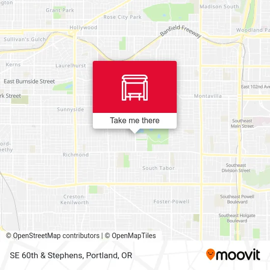 SE 60th & Stephens map