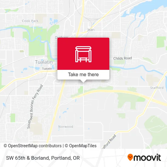 SW 65th & Borland map