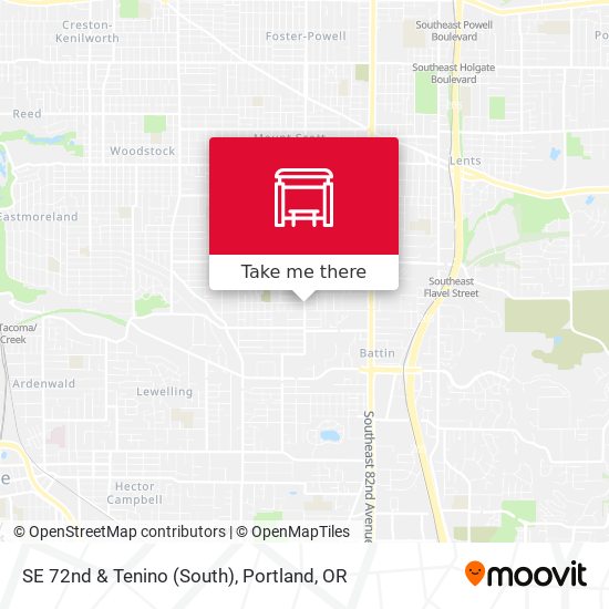 SE 72nd & Tenino (South) map