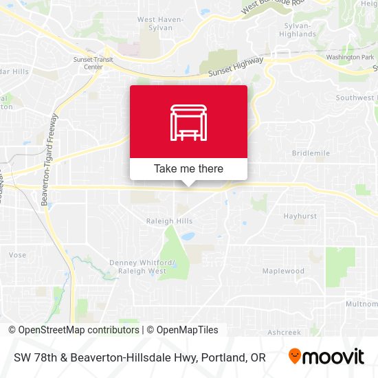 SW 78th & Beaverton-Hillsdale Hwy map