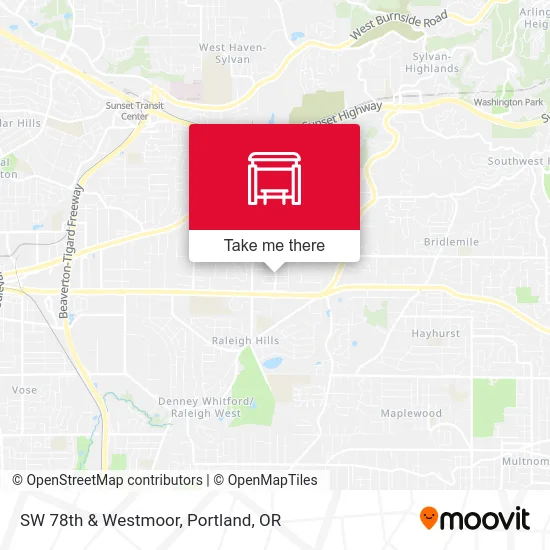 SW 78th & Westmoor map