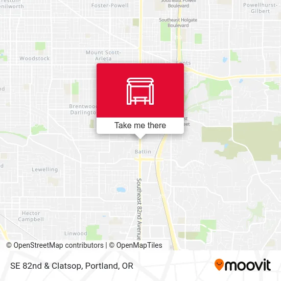 Mapa de SE 82nd & Clatsop