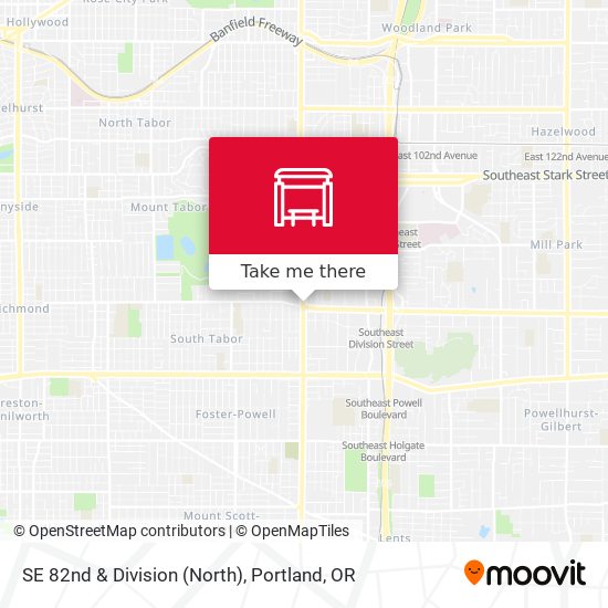 SE 82nd & Division (North) map