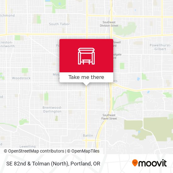 SE 82nd & Tolman (North) map